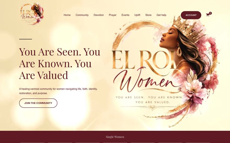 The El Roi Woman website, built by Image Inq